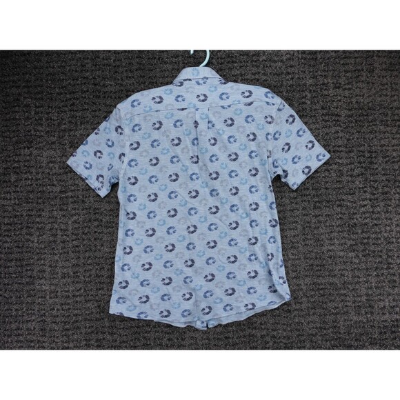 Johnnie O Shirt Mens Medium (Small Fit) Blue Circle Print Top Shelf Short Sleeve - Picture 8 of 9
